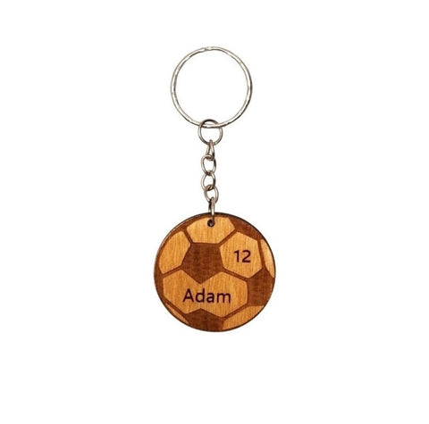 FOOTBALL personalised wooden keyring