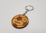 FOOTBALL personalised wooden keyring