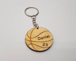 BASKETBALL personalised wooden keyring