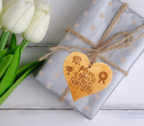 MOM SUPERHERO wooden heart
