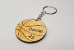 BASKETBALL personalised wooden keyring