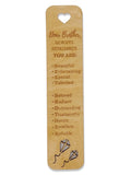 BEST BROTHER wooden engraved bookmark