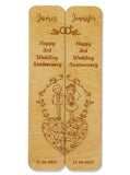 2X MARRIAGE ANNIVERSARY personalised bookmarks