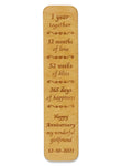 ANNIVERSARY personalised bookmark