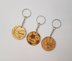 FOOTBALL personalised wooden keyring