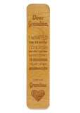 LOVE YOU GRADMA  wooden engraved bookmark